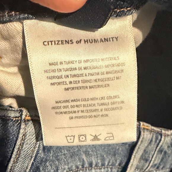 Citizens Of Humanity Blue Denim Wide Leg Jeans - Picture 6 of 11